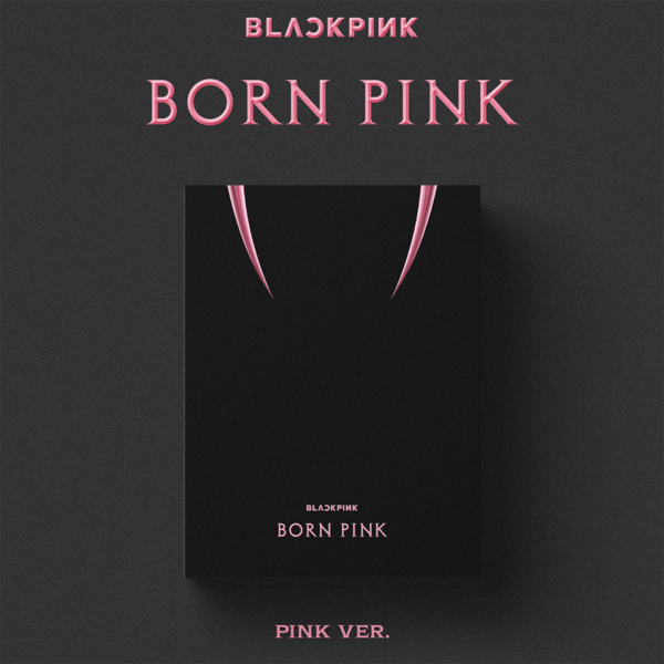 Cover de l'album Born Pink en version Rose avec le texte indicatif rose sur fond noir