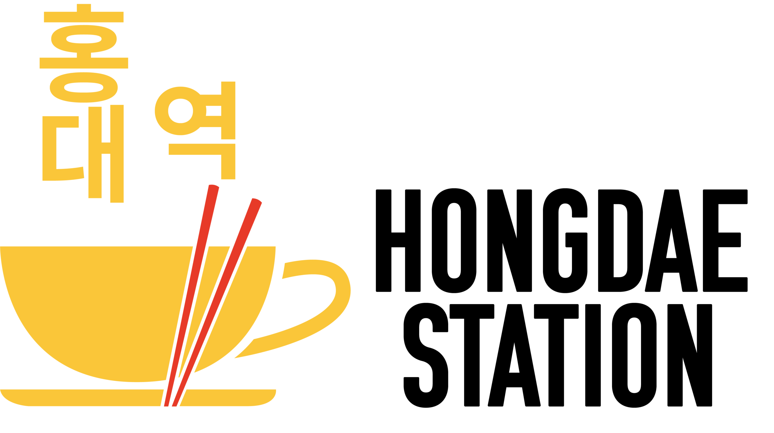 Logo du café "Hongdae Station" sur fond transparent