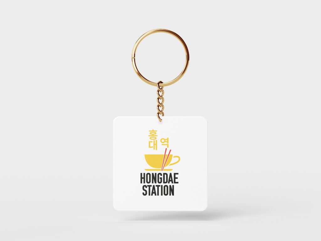 Porte clé avec le logo du café Hongdae Station