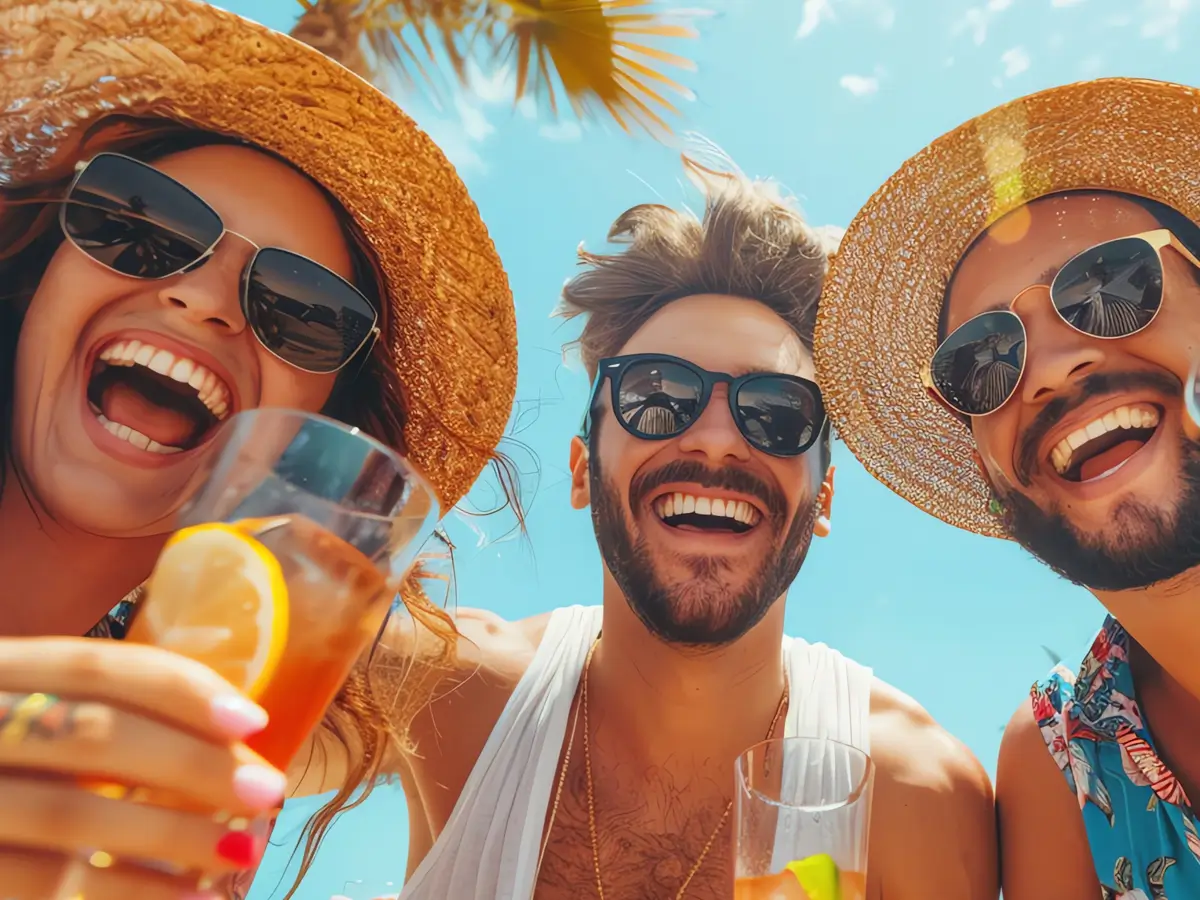 Cocktails entre amis à La Casa Boho sur la plage de Pampelonne