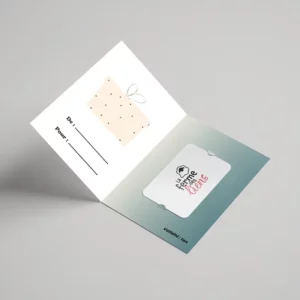 Carte cadeau avec le logo de La ferme des liens, ferme thérapeutique à Besançon