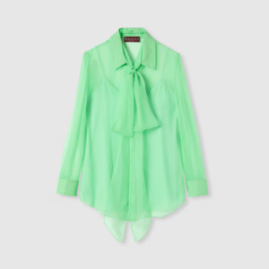 Chemise en mousseline de soie de la marque Gucci de couleur verte