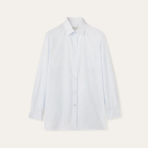 Chemise Loro Piana bleu ciel avec bouton au centre