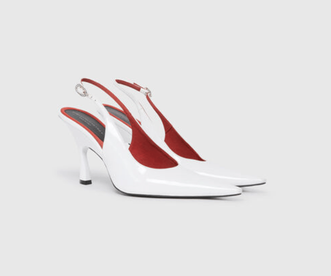 escarpin Stella Mc Cartey de couleur blanche avec semelle rouge