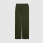 Pantalon en laine légère embossée de la marque gucci de couleur kaki