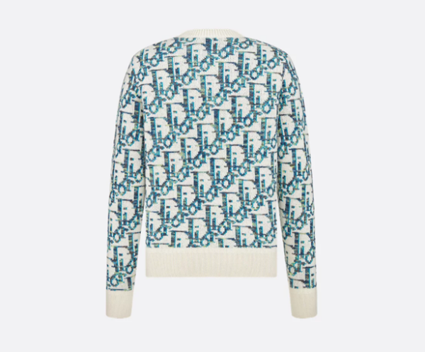 Crewneck dior a motif bleu sur blanc