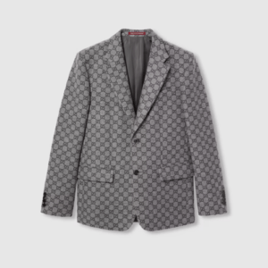 Veste de costard en flanelle de laine de la marque gucci avec motif