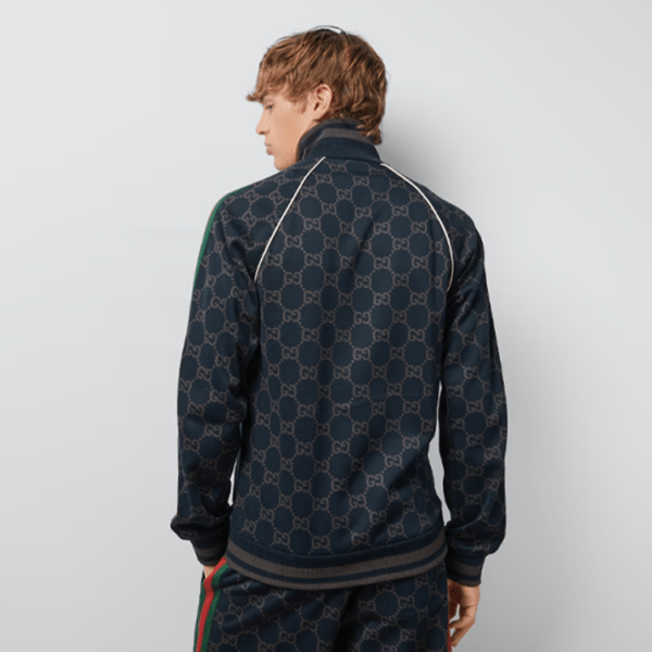 veste en jersey de coton avec motif porté de dos Gucci