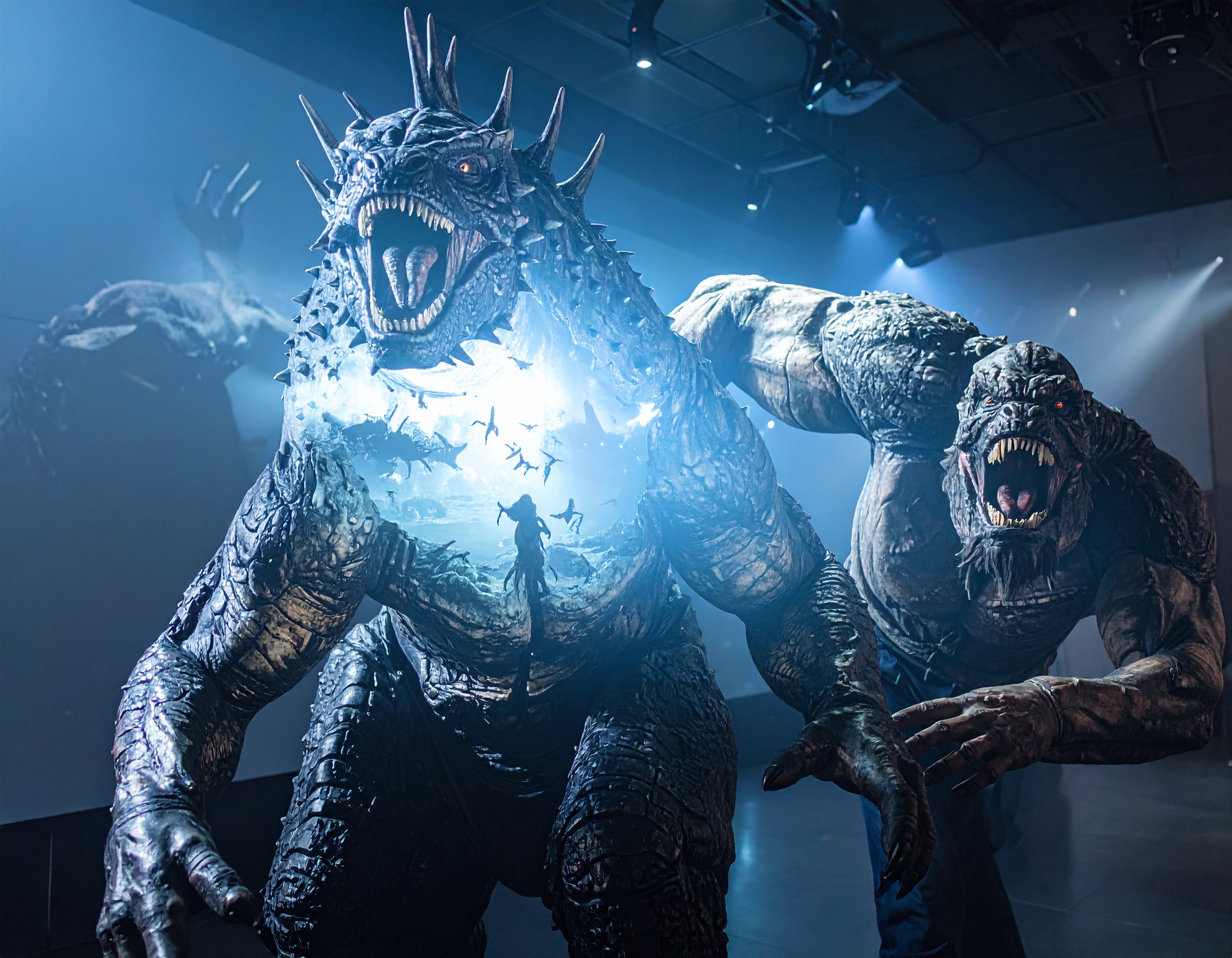 Intérieur de l'attraction La Bataille des Géants