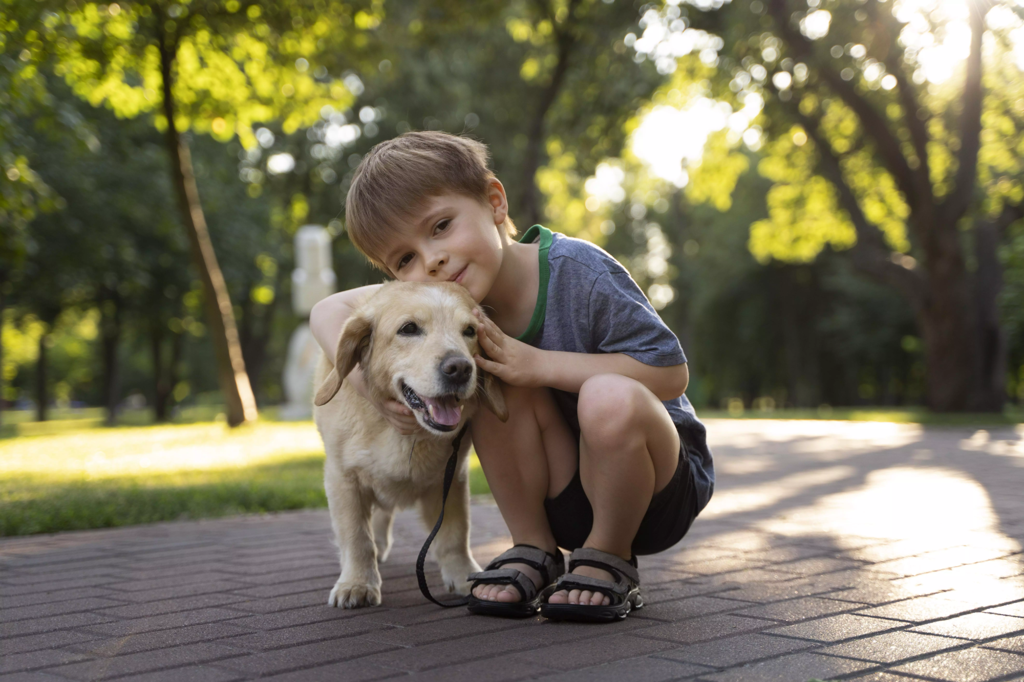 full-shot-kid-dog-park