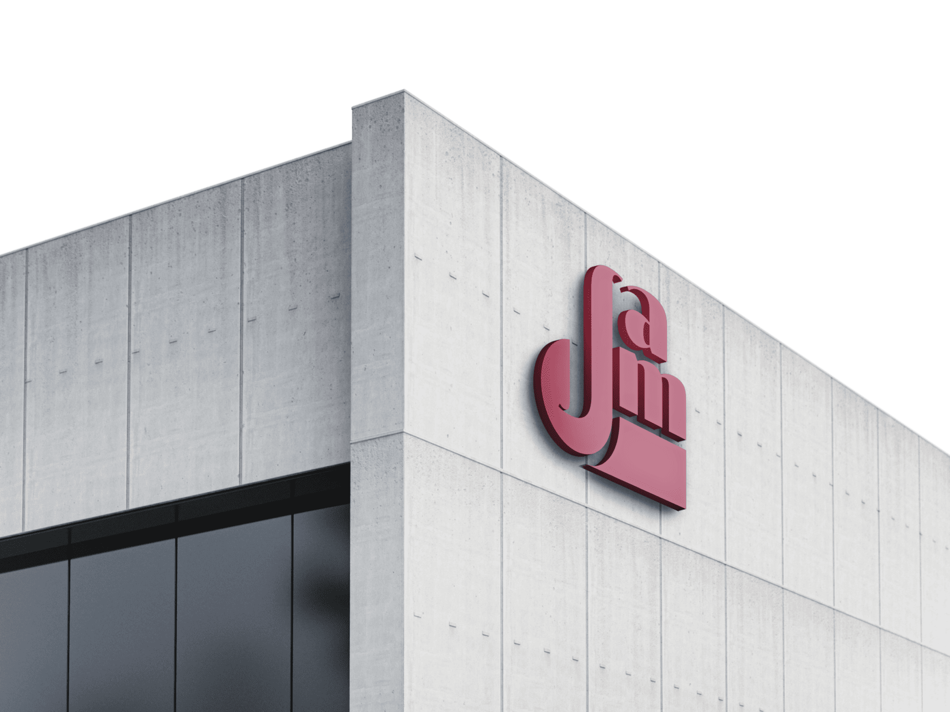 photo de bâtiment arborant le logo de jam mis en évidence