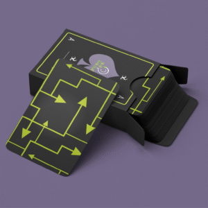 Jeu de cartes classique aux couleurs de Trash Investigation avec illustrations écolos et design engagé
