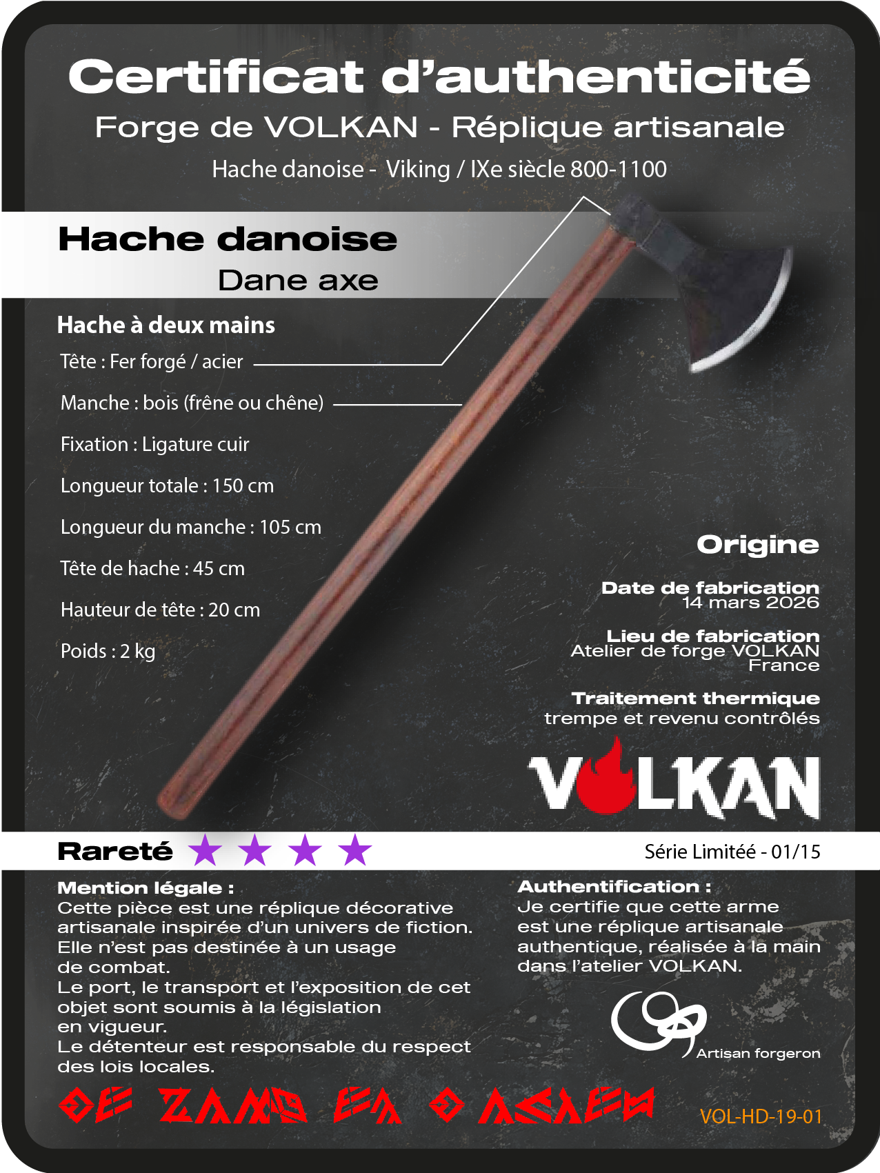 Hache danoise — La Hache du Viking verso